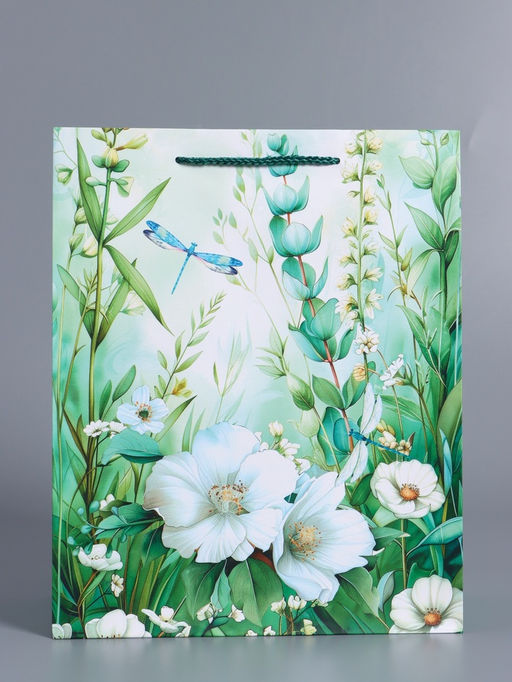 Пакет подарочный ламинированный «Летний лес», зелёный, 26×12×32 см