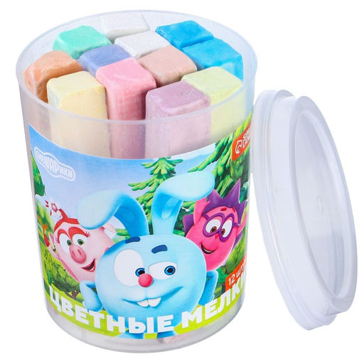 Мелки цветные, 12 штук, 10 цветов Смешарики фото 8