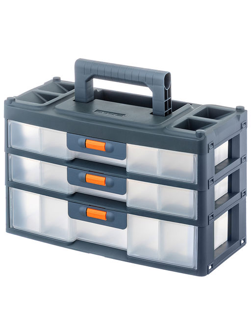 Органайзер 3-х секционный 31*15*19,5 см "Эксперт" серо-свинцовый/оранжевый (BR4788СРСВИНЦОР)