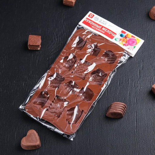 Форма силиконовая для украшений Доляна Чаепитие, 22,5?10,5?2 см, 12 ячеек  фото 4