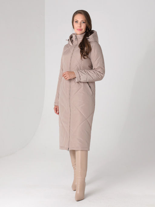 Еврозима! 24324 Пальто дем. бежевый