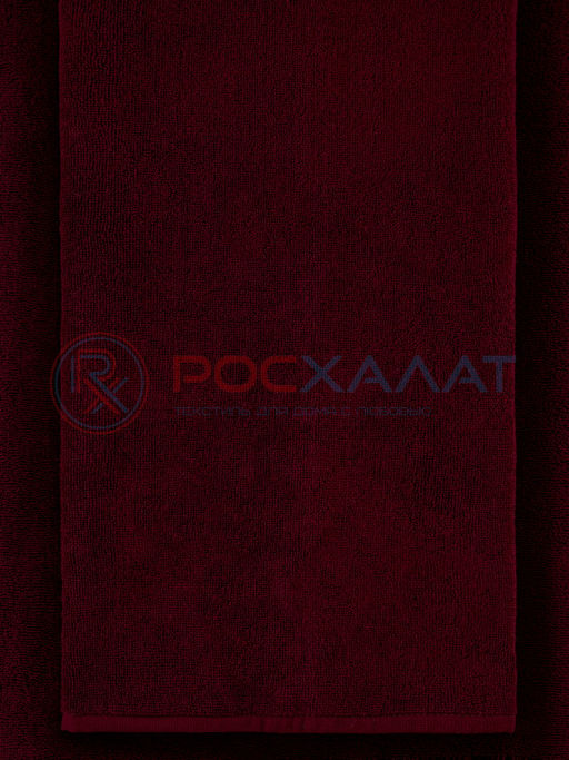 Махровое полотенце без бордюра темно-бордовое ПМ-122 70х140