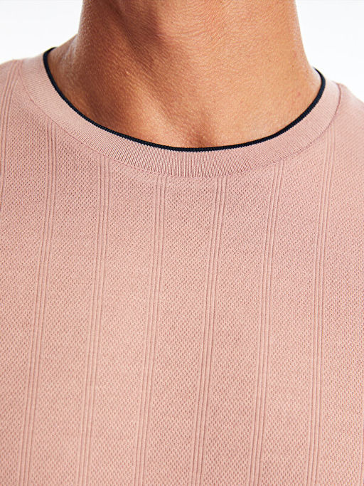 Bisiklet Yaka K?sa Kollu Erkek Dokulu Ti??rt