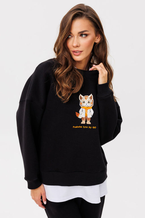 Свитшот GO F4091/40-02.164-170 черный - Pirs фото 2