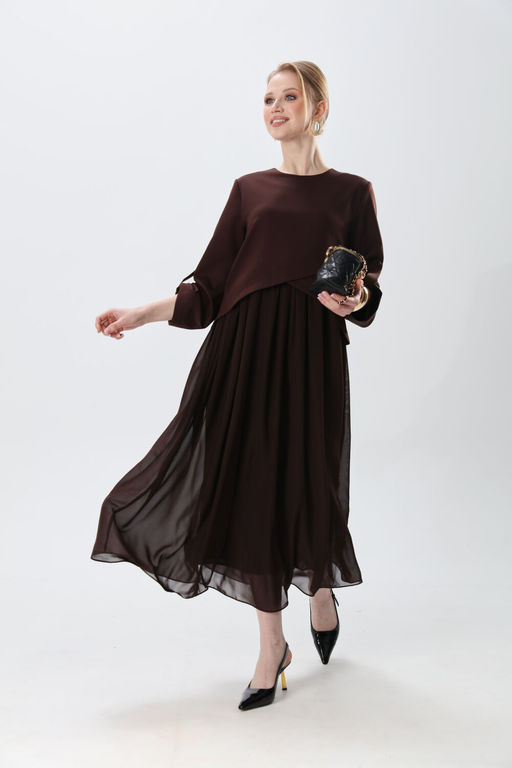 Платье NIKVA н740-24 шоколад  фото 9