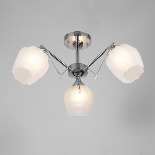 Светильник потолочный BayerLux «Миранда», люстра 3хЕ27, 40 Вт, хром, 59×59×26 см