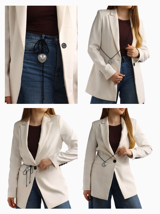 Чокер/кулон на шнурке «Сердечко» кожа, трансформер, цвет серебро, 150 см