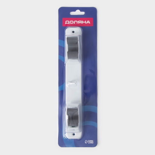 Держатель для швабр Доляна, 2 отделения, с крючком 222,55 см, цвет белый  фото 5