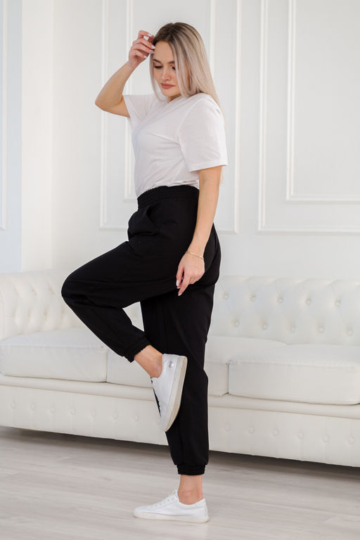 Брюки женские из футера Забава черный