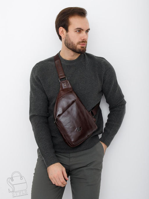 Рюкзак мужской кожаный 1771Z brown Zinimsk