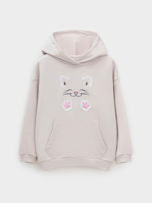 КР 302857/бежевый 4002 к609 джемпер (худи) для дев