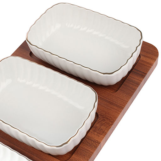 90051-508 Менажница на подставке 3 блюда 4пр керамика LR (х8) - Mayer&boch фото 2