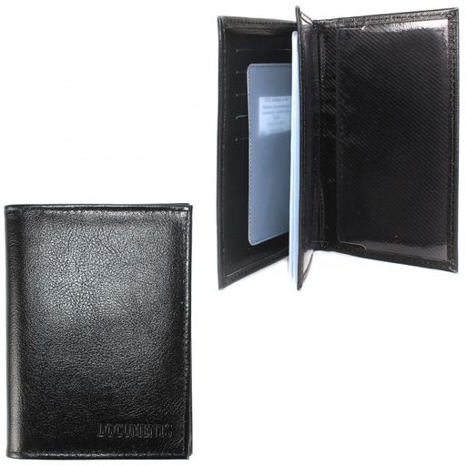 Обложка для авто+паспорт Croco-ВП-103 натуральная кожа черный матовый (3) 206880