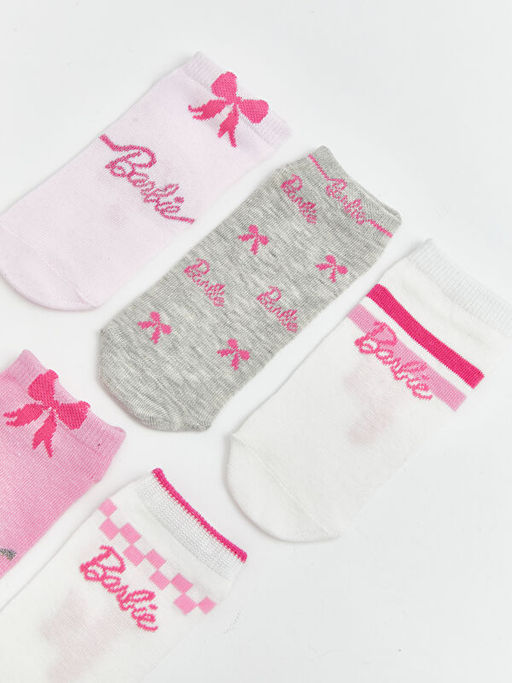 Barbie Desenli K?z ?ocuk Patik ?orap 5li