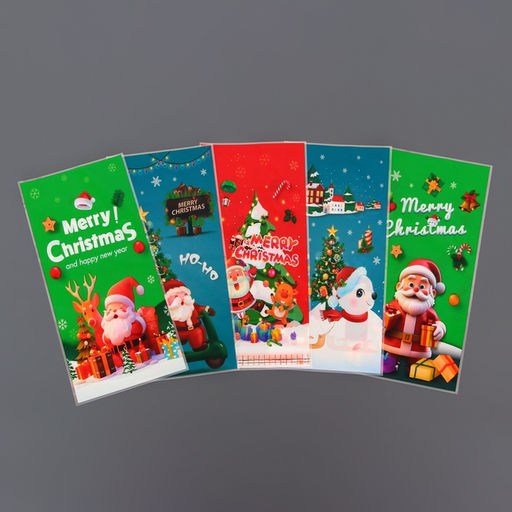 Цена за 50 шт. Пакет подарочный новогодний, для сладких подарков Новогодний МИКС №2 13?27 см1 см - UPAK LAND фото 9