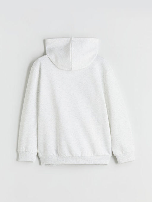 Kap??onlu Basic Uzun Kollu Erkek ?ocuk Fermuarl? Sweatshirt