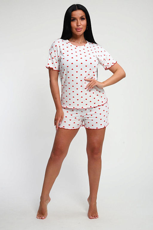 Пижама с шортами (01062, красный) - Плиона фото 20