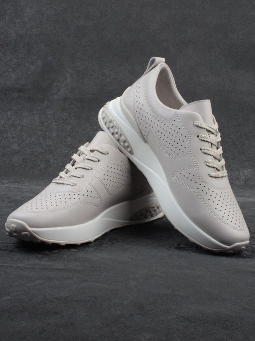 03-23F-2 BEIGE Кроссовки женские (натуральная кожа)