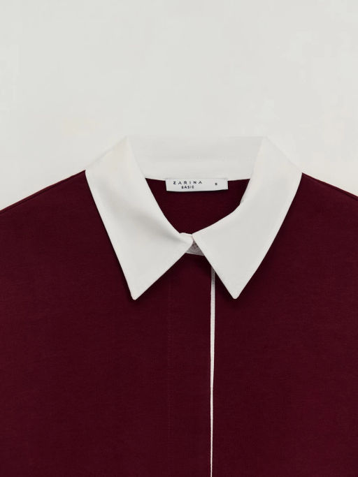 Хлопковый джемпер с отложным воротником / Zarina