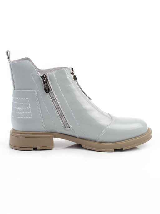 01-M43-9 GRAY/LT. BLUE Ботинки демисезонные женские (натуральная кожа)