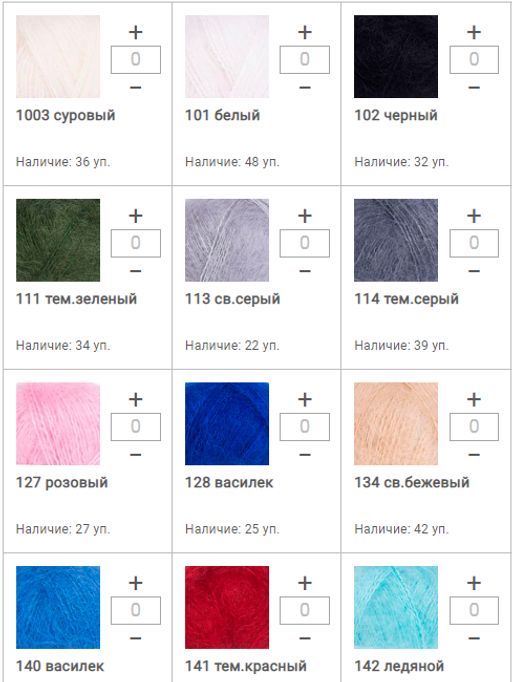 Цена за 5 мотков пряжи MOHAIR TRENDY
