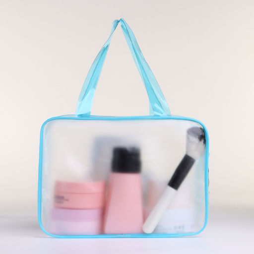 Косметичка-сумка на молнии для бассейна, с ручками, с принтом Единорог, голубая - Simaland фото 2