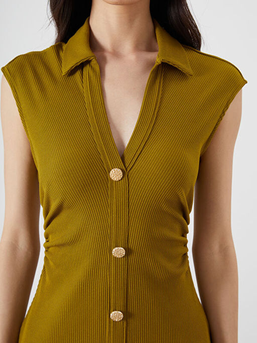 Dokulu B?zg?l? G?mlek Elbise