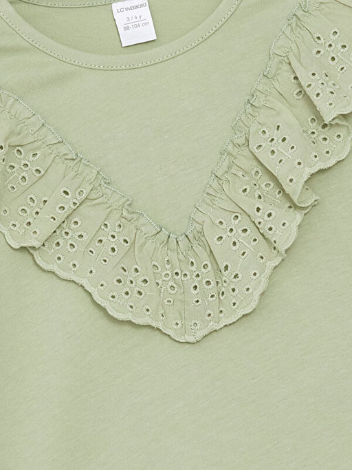 Bisiklet Yaka K?sa Kollu Basic K?z Bebek Ti??rt