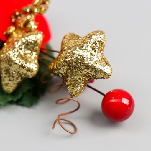 Цена за 2 шт. Декор для творчества «Букет с красным цветком», 11.5 см