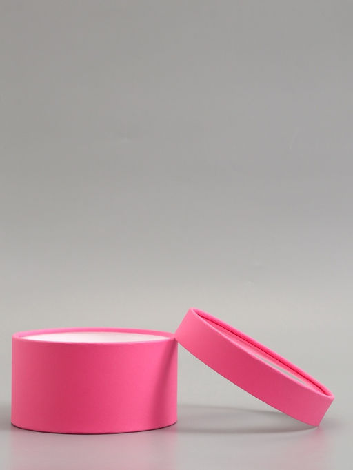 Подарочная коробка круглая, сливовая, завальцованная с окном, 18×10 см