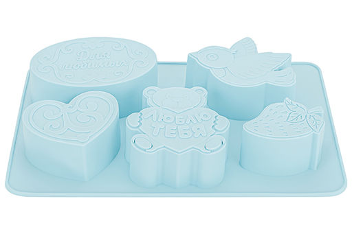 Форма для выпечки 5 ячеек 26*17*4 см голубая - Elan gallery фото 6