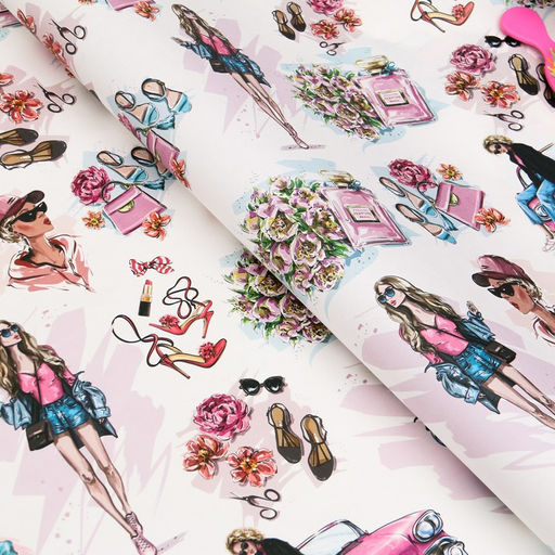 Цена за 10 шт. Бумага упаковочная глянцевая Женский стиль, 70 х 100 см - UPAK LAND фото 3