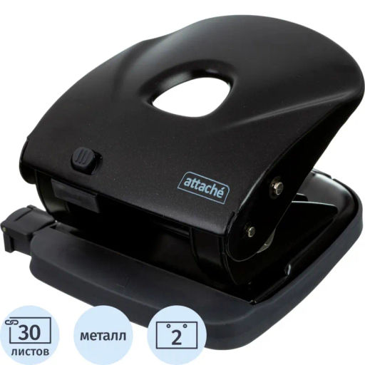 Дырокол Attache Power до 30л., металл., чёрный  фото 2