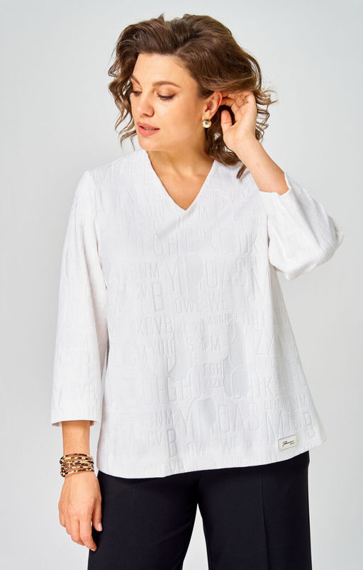 Блуза БелЭльСтиль 880 белый принт фото 7