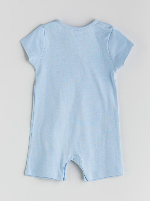 Bisiklet Yaka Bask?l? Erkek Bebek Penye Tulum