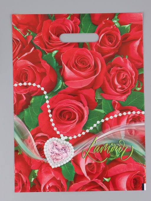 Цена за 25 шт. Пакет "L`amour, полиэтиленовый с вырубной ручкой 30х40 см, 60 мкм