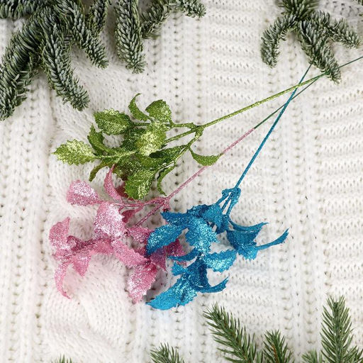 Цена за 10 шт. Декор блеск «Резные листочки», h=20 см, МИКС