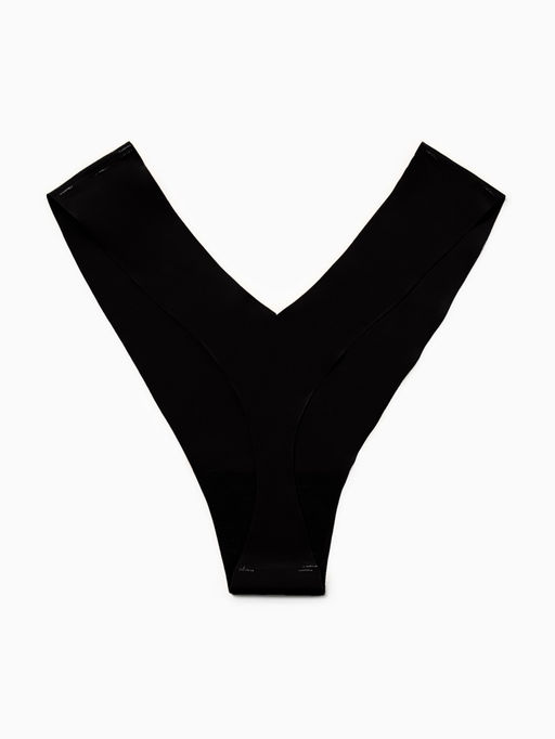 Трусы бесшовные стринги KAFTAN, чёрные, размер 44-46