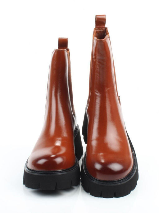 01-BE22B-4C BROWN Ботинки демисезонные женские (натуральная кожа, байка)