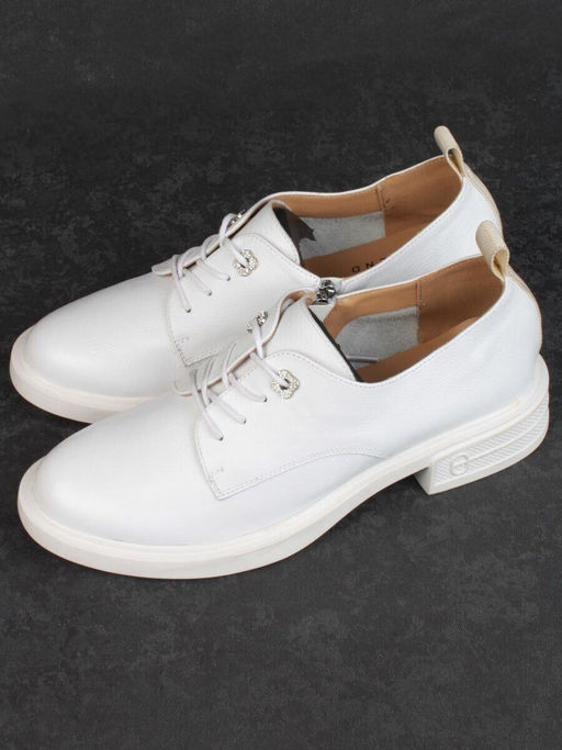 03-HP9962B WHITE Полуботинки женские (натуральная кожа)