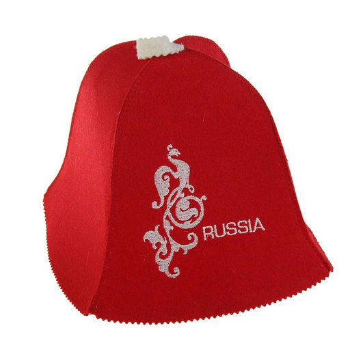 Шапка для бани Russia красная - Добропаровъ фото 3