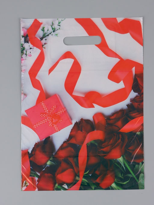 Цена за 50 шт. Пакет "Подарок для неё", полиэтиленовый с вырубной ручкой, 29 х 40 см, 35 мкм