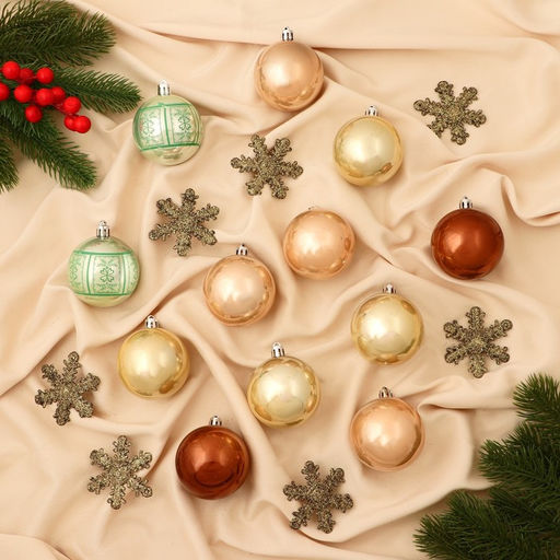 Ёлочные игрушки Снежная феерия нежность, набор 40 шт., d=6 см, снежинка 6 см, МИКС