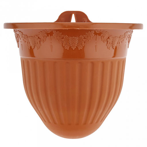 Кашпо для цветов пластмассовое Лозанна 2л, 19х18,5х16см, настенное крепление, полипропилен, терракотовый (Россия) - Домашняя мода фото 3