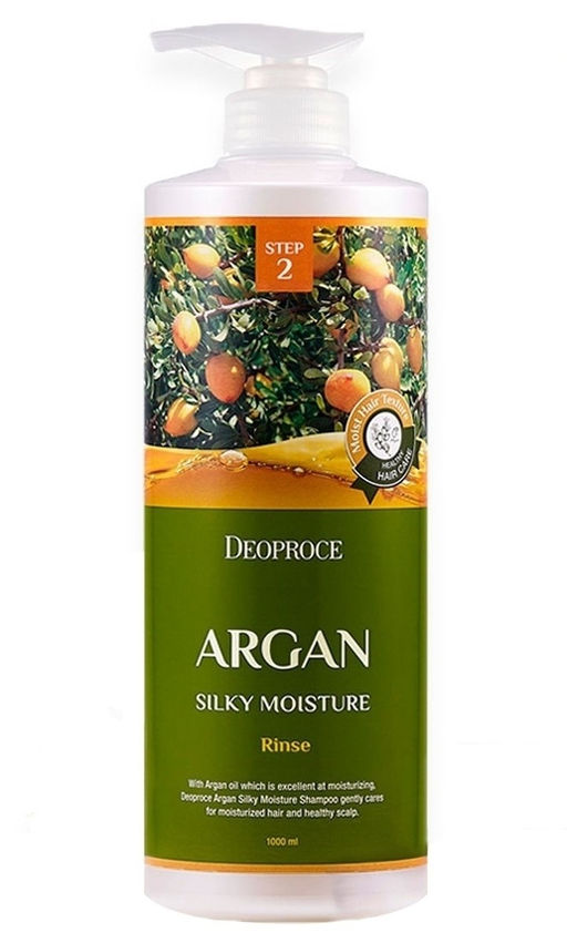 DEOPROCE RINSE ARGAN SILKY MOISTURE Смягчающий бальзам для волос с аргановым маслом 1