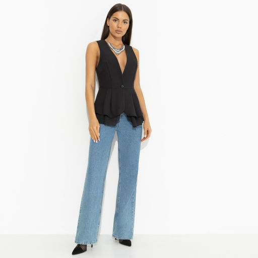 Жилет комбинированный с органзой Форма гениальности (черный) - Charutti фото 4