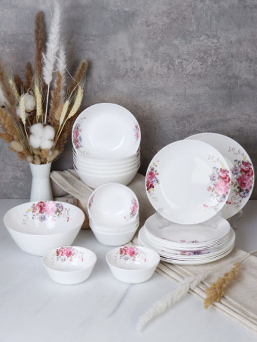 Столовый набор 25 предметов Евро с салатниками / 19/FLYGP8575672 (19010-1) /уп 2/ Розовая композ - ГалеонТрейд фото 2