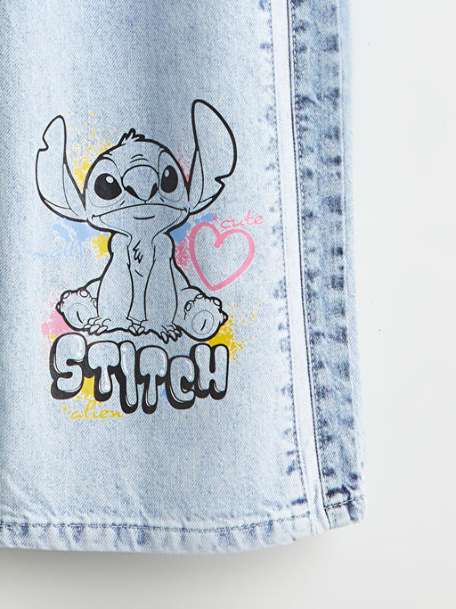 Wideleg Stitch Bask?l? K?z ?ocuk Jean Pantolon