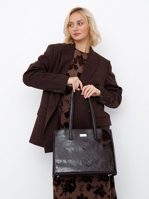 Сумка женская кожаная 9620SP coffee Velina Fabbiano-Safena в Новосибирске