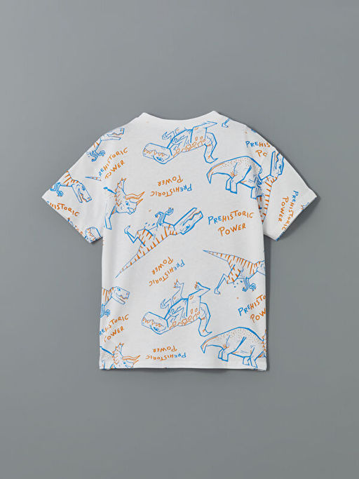 Bisiklet Yaka Bask?l? Erkek ?ocuk Ti??rt